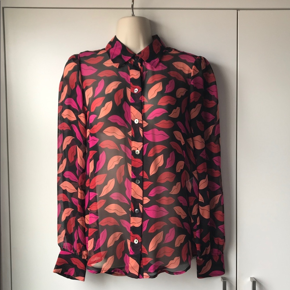 Diane von Furstenberg Silk “Midnight Kiss” Blouse